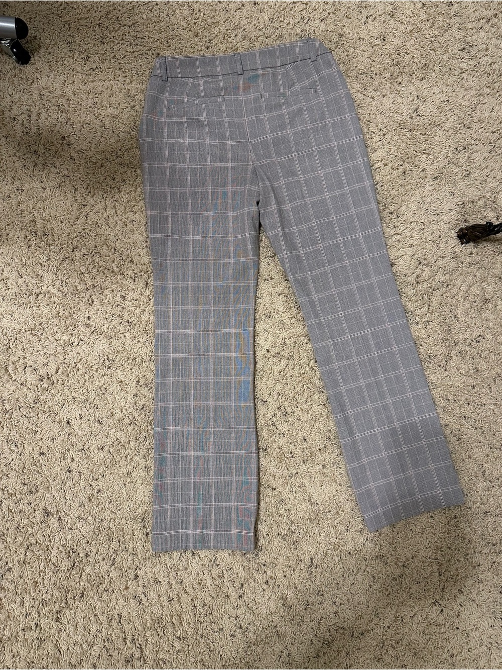 Express Editor Boot Mid Rise Gray Plaid Dress Pants - Picture 2 of 6